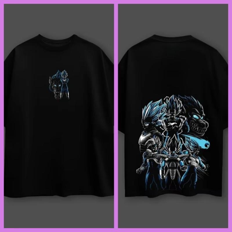 

Dragon Ball Anime Vegeta Saiyan Oversized Cotton Tshirt Men and Women Breathable High Quality Y2K Short Sleeve Summer Tshirt S