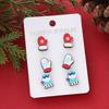 Hot Sale New Christmas Series Wooden Earrings Christmas Tree Bells Snowman Stud Earrings Set
