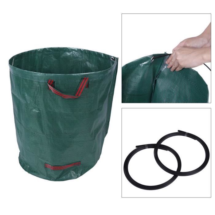 Sacs à déchets de jardin - 2pcs - Capacité 270L - Polypropylène extra-fort - 50kg max