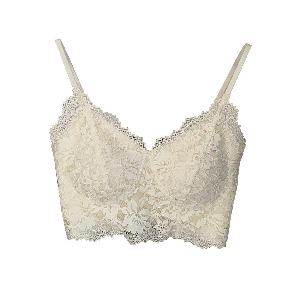 Pure desire style beautiful back lace suspender with chest pad integrated fixed cup tube top base inner vest coat