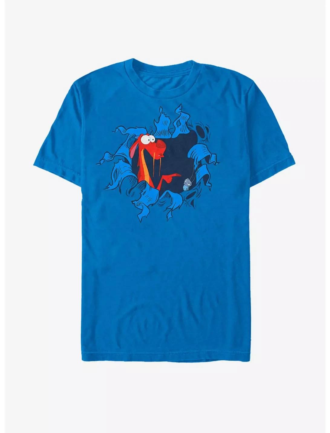Disney Mulan Mushu Hole Print T-Shirt S-5XL XXXXL