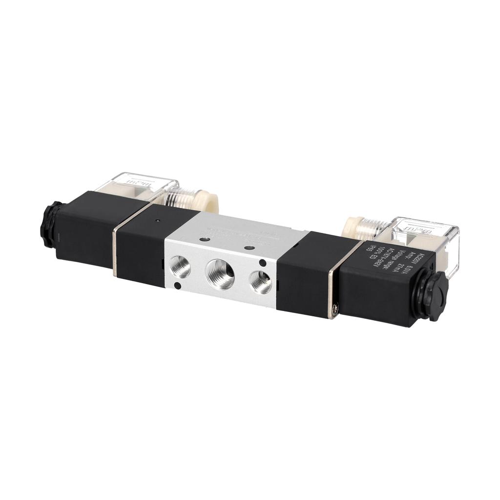 uxcell AC 220V 5 Way 2 Position 1//8 PT,Pneumatic Air Solenoid Valve,Double Electrical Control,Internally Piloted Acting Type,Red Light,4V120-06