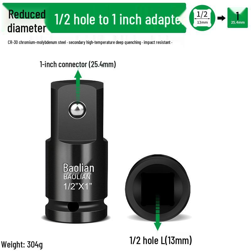 Heavy Duty Chrome Moly Steel Socket Adapter for 1/2 to 3/4-inch or 1-inch Ratchet Wrenches