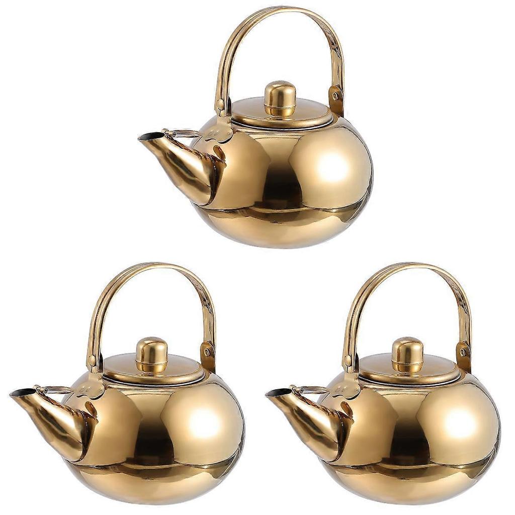 Stainless Steel Tea Kettle with Filter Screen Practical 3Pcs Set