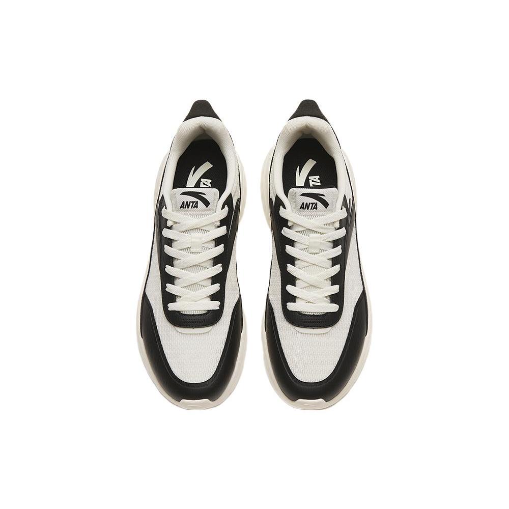 New Anta Traveler GZ Anti Slip Wear Resistant Low Top Casual Shoes Men's White Black 112328816-4