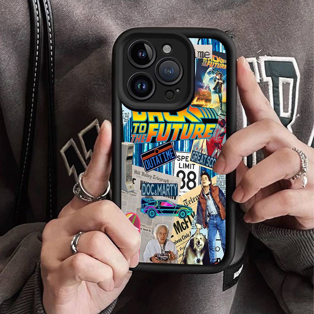 

Movie Back To The Future For iPhone 17 Pro Max 16 15 14 13 12 11 Plus Black Soft Phone Cover iPhone 14 plus