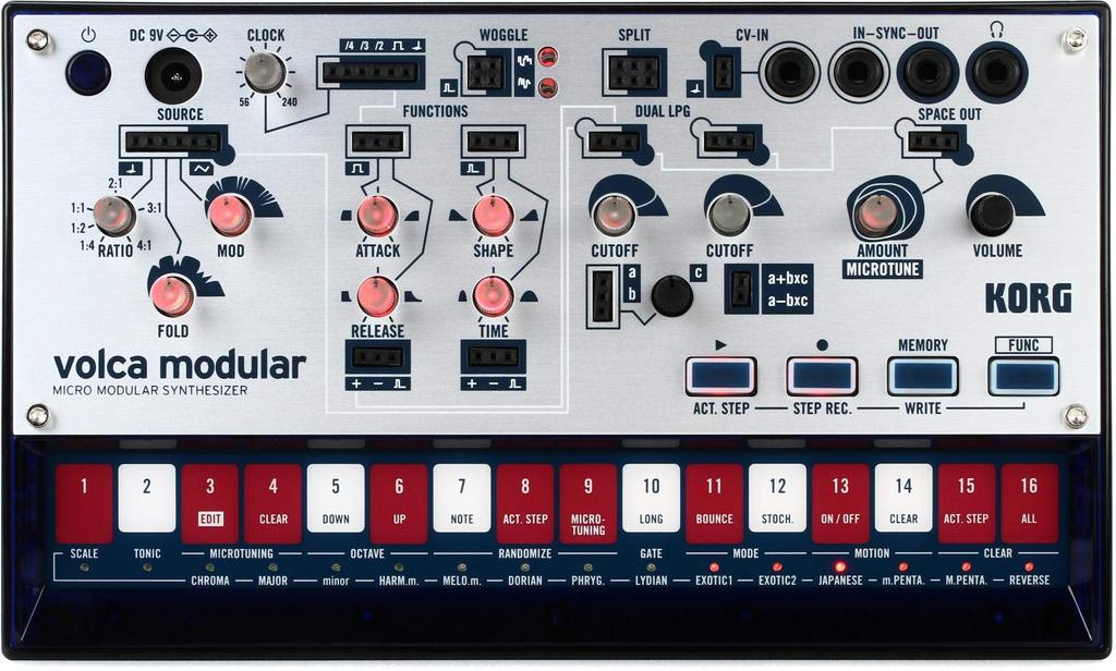 KORG volca modular modular Includes patching headphone compact size for use synthesizer cable, battery-powered, built-in speaker, compatible,