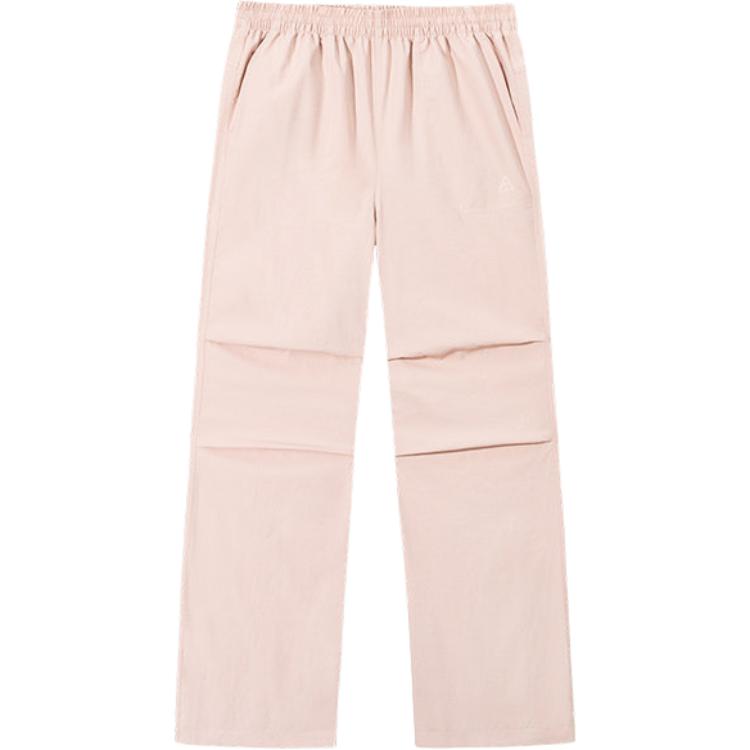 Anta Outdoor Series Solid Color Comfortable Wide Leg Water Resistant Versatile Knitted Sports Pants Women Bottoms Fusang-Pink 962526504-2