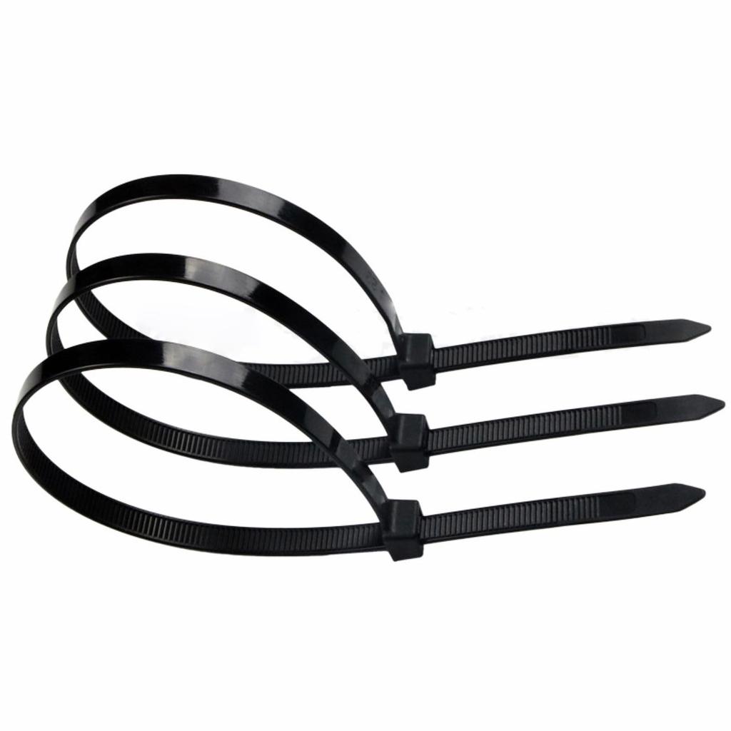 Black Cable Ties, 500mm, 250 Pieces, Long, Garden Cable Management, Durable, Outdoor Use