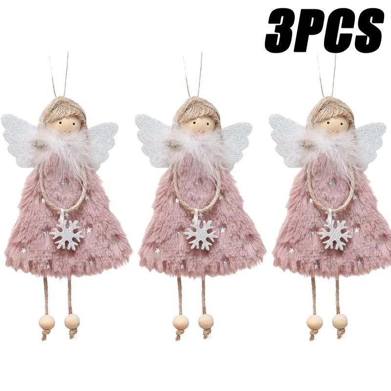 Christmas Hanging Angel Doll Pendant Plush Angel Ornaments Xmas Tree Decors for Wedding Birthday Party New Year Holiday Decor