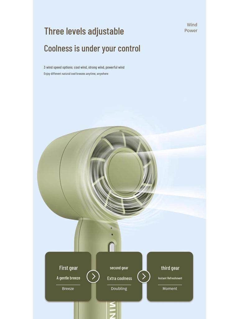 Portable Silent Mini USB Desktop Fan - Compact Brushless Personal Electric Fan for Dorms