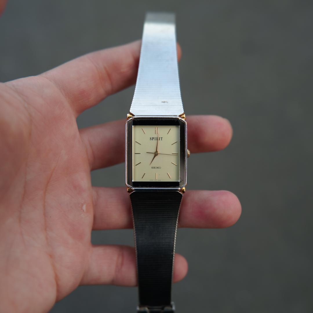 Used 90s Vintage Seiko Spirit Rectan Tank Watch