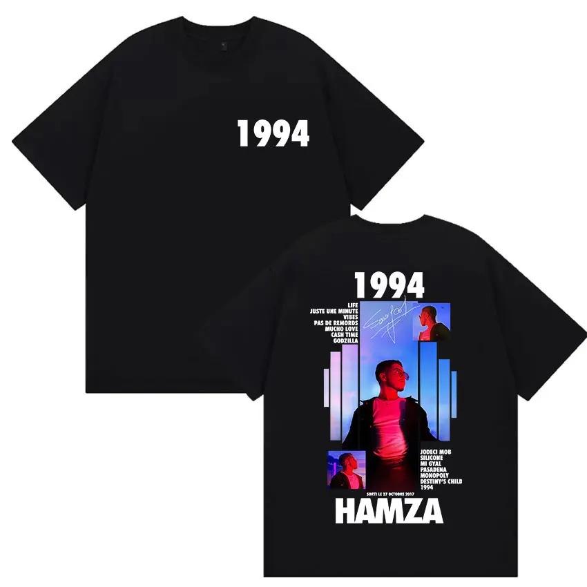 Rapper HAMZA 1994 Tour Album 2025 Graphic T Shirts Men's Retro Fashion Cotton Short Sleeve T-shirt Hip Hop O-Neck Clothing Tees