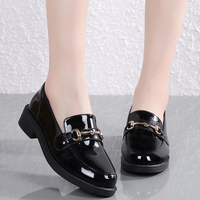 Brytyjskie małe skórzane buty damskie mokasyny jesienne miękkie skórzane pojedyncze buty damskie buty na pedały buty dla mam