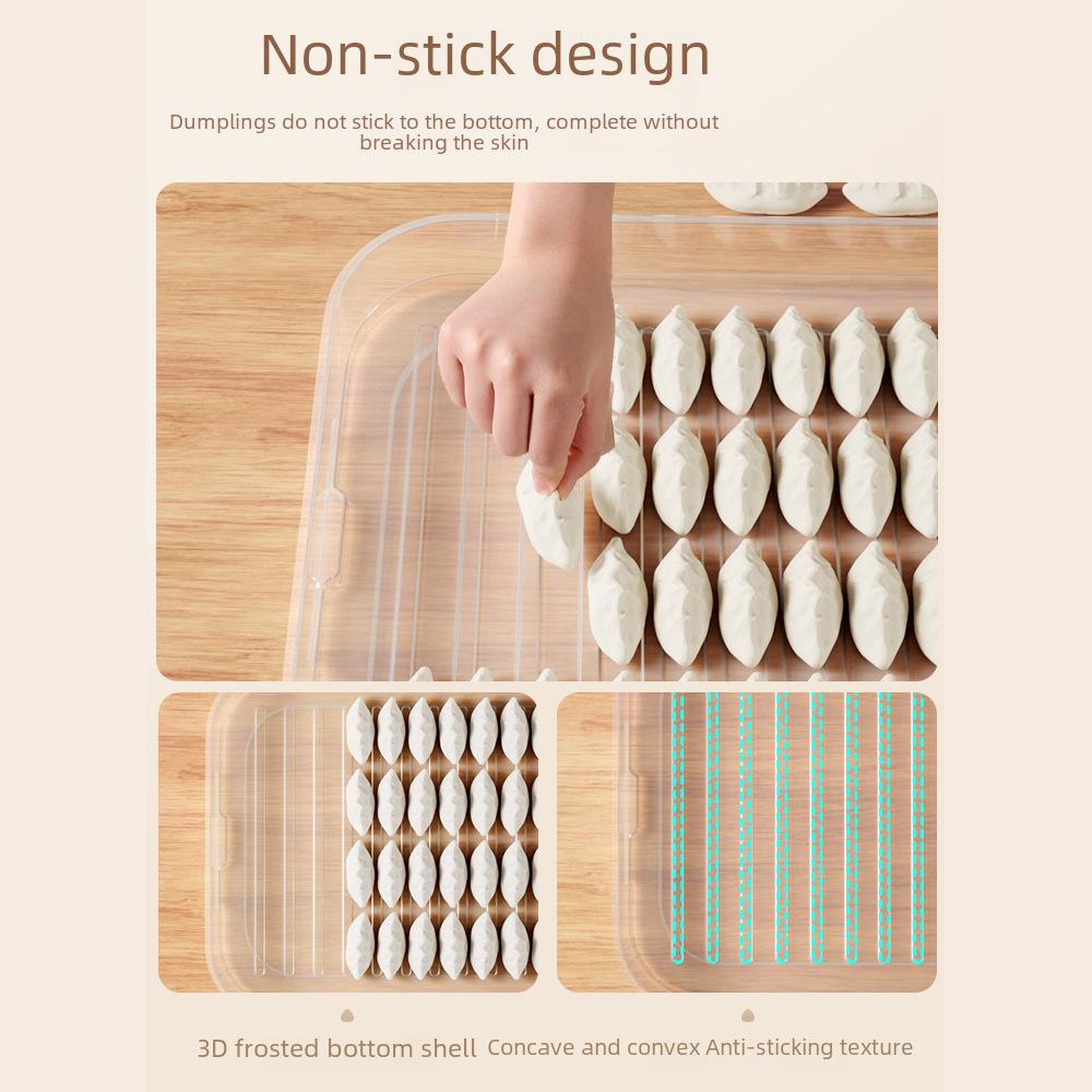 Flerlags oppbevaringsbeholder for dumplings, stabelbart frysebrett, lufttett matorganisator for kjøkken