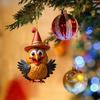 Turkey Cartoon Adorable Acrylic Car Ornament For Joyful Holiday Decor Tree