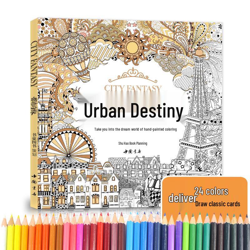 Adult Fantasy & Nature De-Stress Coloring Books