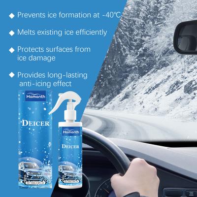 Car Deicing Agent Winter Car Snowmelt Spray Efficient Defrosting Quick Snow & Ice Melting Spray Automobile Defrost Tool 100ml