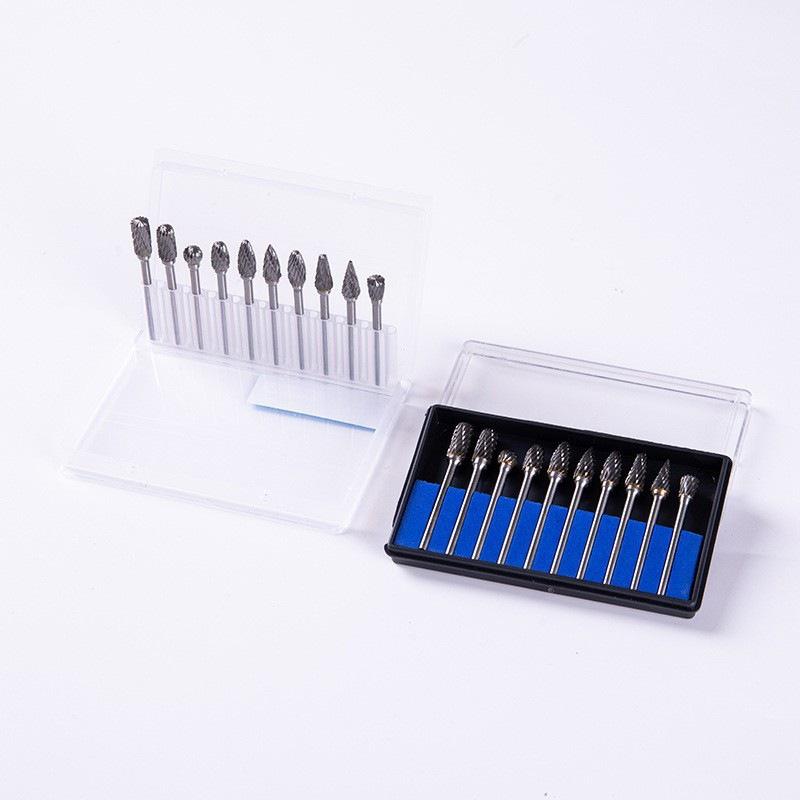 Carbide Burr Rotary File Set: Carving Knife, Drill Bit, Grinding Head for Root Carving and Hardware Tools