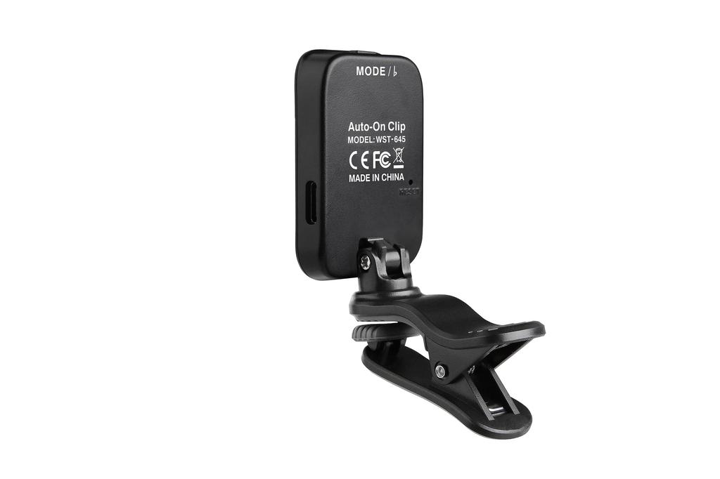 Cherub WST-645 Rechargeable Clip-on Tuner, Rechargeable USB Type-C Charging, Easy-to-Read Display, Multiple Tuning Modes (Ukulele and Bass), Compact