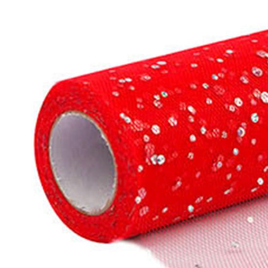 1 Roll Glitter Trimming Tulle Roll No Odor Net Yarn Wreath Decorations Sheer Ribbon for Indoor