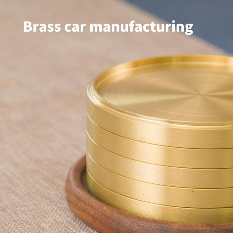 5Pcs Brass Coaster Metal Dining Disc Heat Insulation Mat Round Display Plate Teas Coffee Cup Tray Home Keys Storage Tray