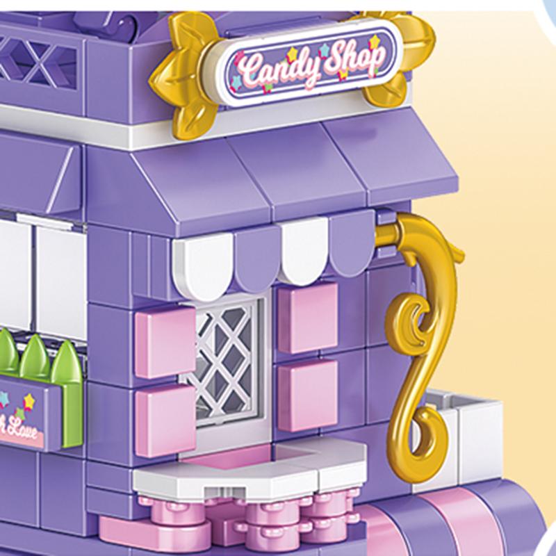City Building Blocks Candy Shop Gingerbread House Model Set Desktop Decor Kids DIY Toys Christmas Birthday Gift