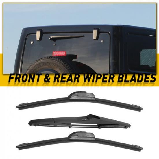 Front Rear Window Wiper Arm &Blade Set Replacement For 2000- Jeep Wrangler