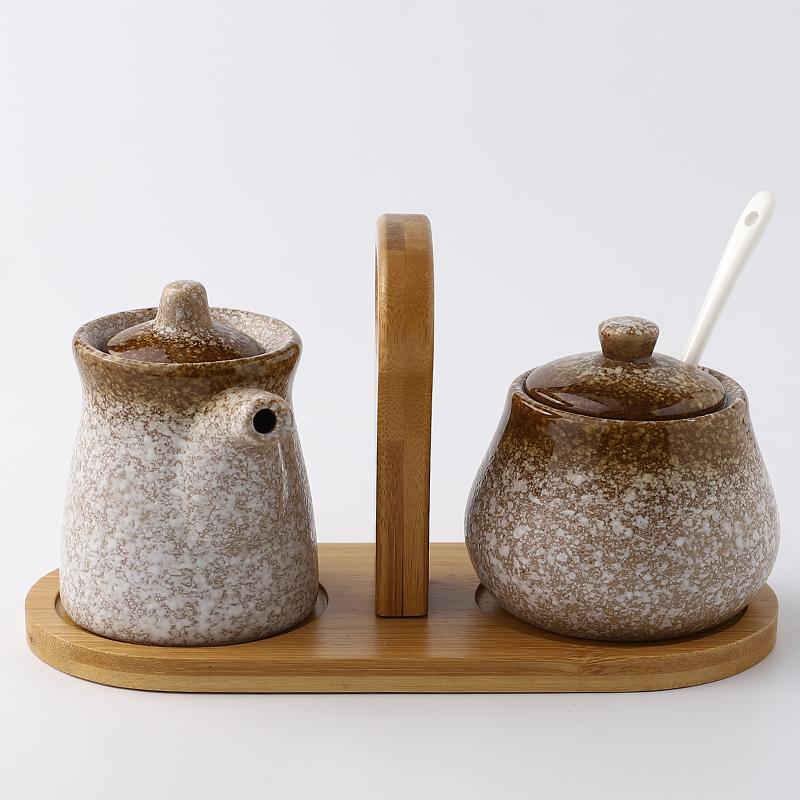 

Керамическая банка для приправ Инструменты для специй в стиле ретро Банки для хранения специй Домашние бутылки для соевого соуса и масла Солонки и перечницы Кухонные принадлежности