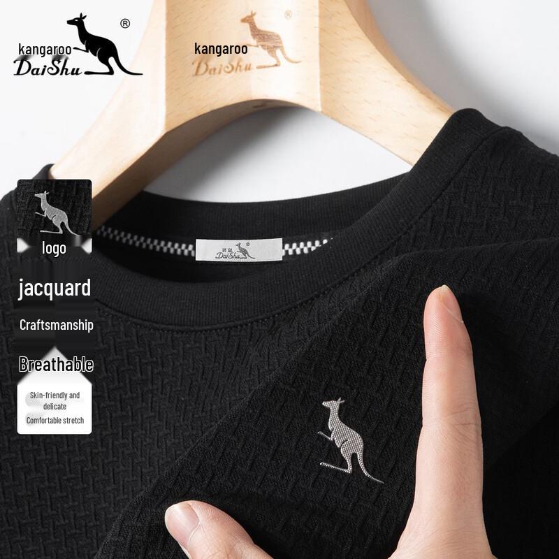 DAISHU Men s Jacquard Knit Long Sleeve Crewneck Tee 2XL
