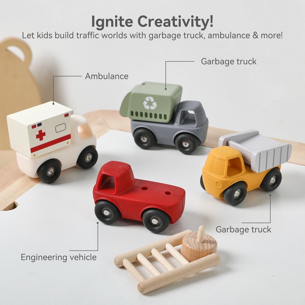 Baby Toys Teething Engineering Car Montessori Silicone Toys Ambulance Tipper Truck Newborn Baby Car Things Teether Toy Car Gifts