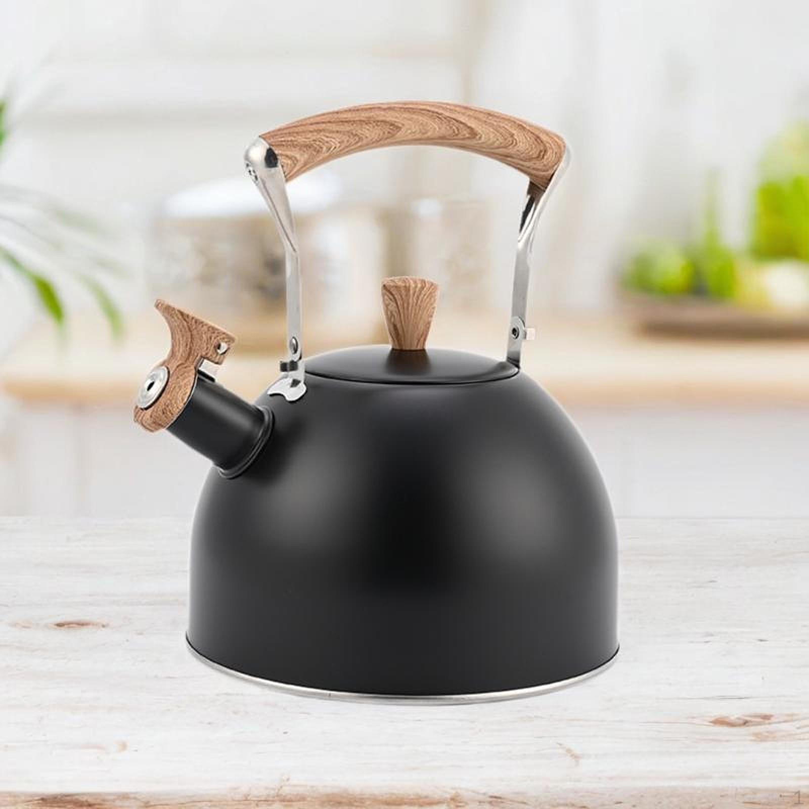 

Чайник со свистком и крышкой для носика для чая/кофе, идеально подходит для использования на кемпинговой кухне чёрный