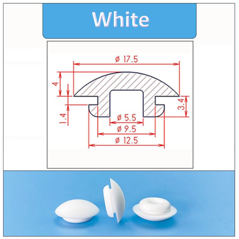 

9,5 мм защелкивающиеся заглушки для отверстий силиконовые резиновые заглушки торцевые заглушки трубные вставки заглушки черные/белые 5Pcs белый