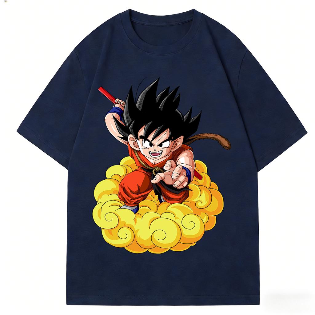 Dragon Ball Kid Goku TShirt Unisex Harajuku Anime Graphic Print Pure Cotton Crew Neck Fashion Streetwear Tops For Men Women
