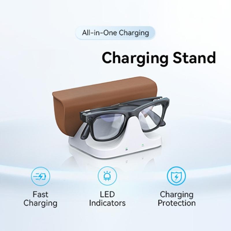 Portable Intelligent Charging Station With Magnetic Technology For Eyewear Technology Glasses ABS Case Home Office Use