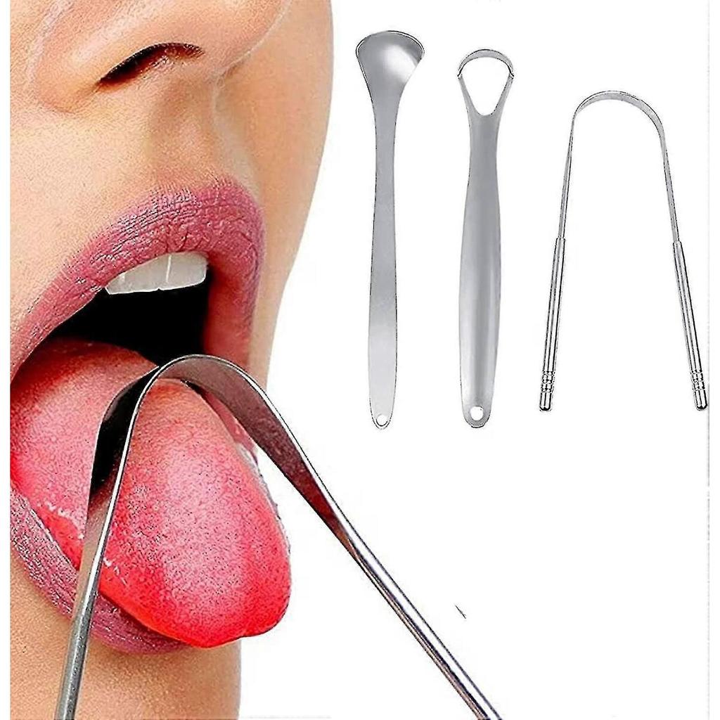 3 Pcs Tongue Scraper,stainless Steel Tongue Scraper Tongue Scraper Steel Tongue