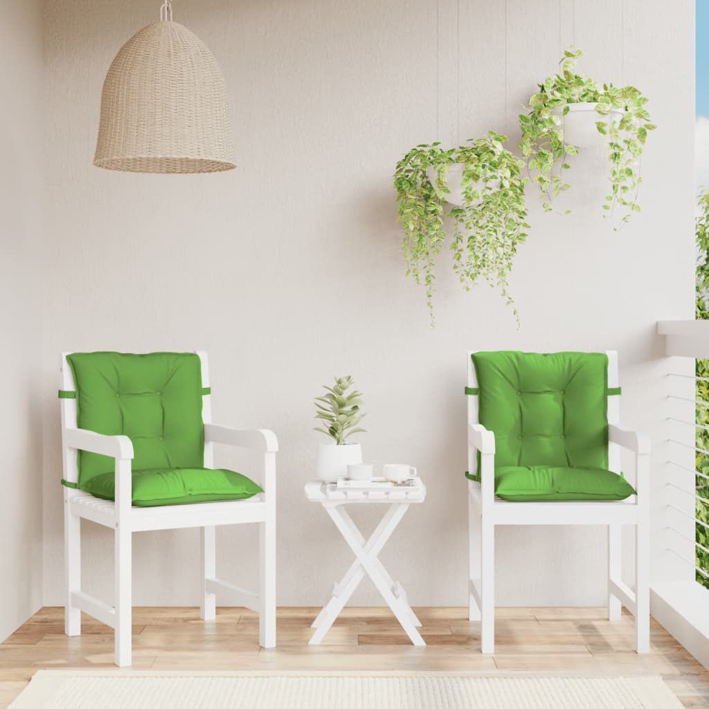 Low Back Chair Cushions Set of 2 Melange Green 100 X 50 X 7 Cm Fabric