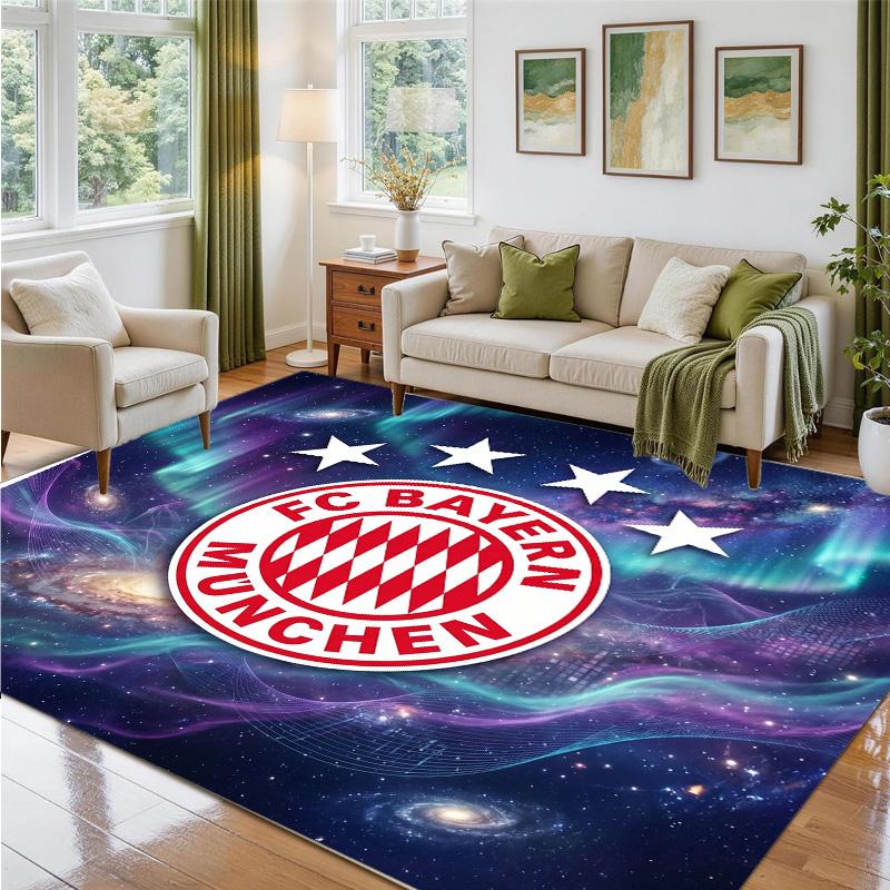 Bayern Munich Design Crystal Velvet Rug Soft Decorative Mat for Bedroom Entrance