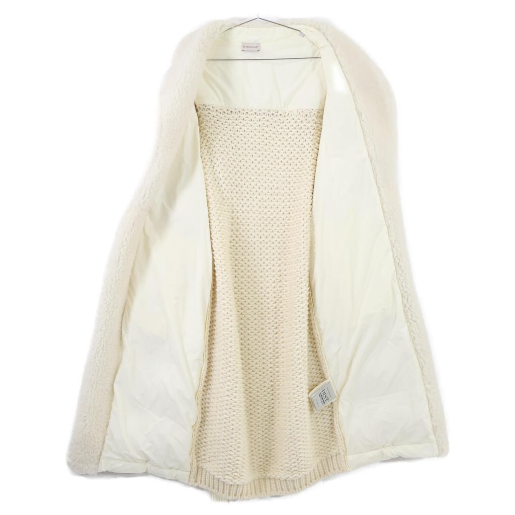 MONCLER [Domestic regular / 22 year production] H20939B00022 CARDIGAN TRICOT knit x mouton switching down coat XS whiteUsed