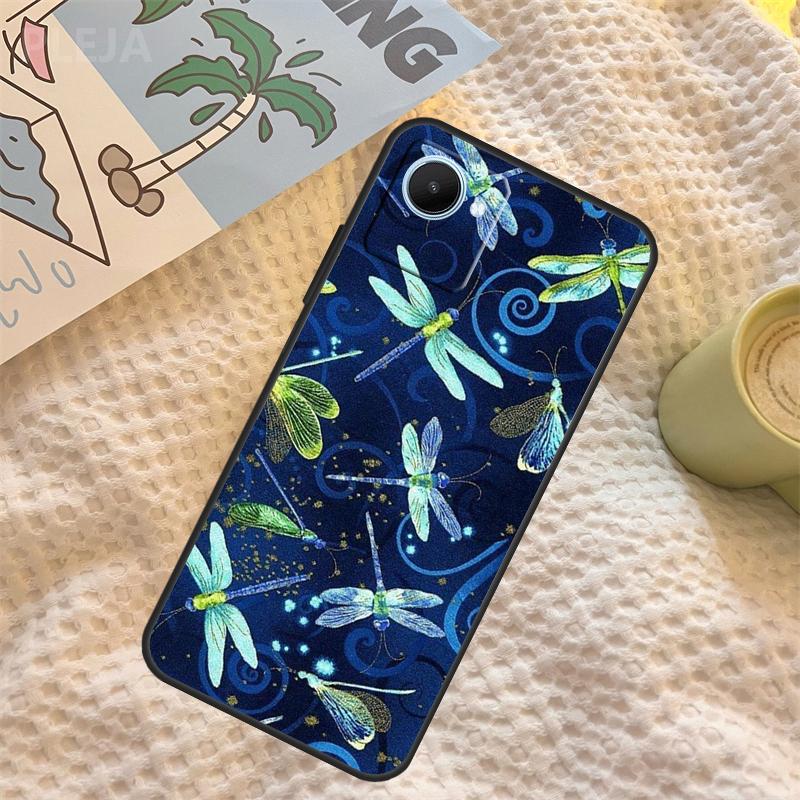 Dragonfly Animal Art Case For Realme C67 C63 C55 C51 C75 C61 C53 C35 C65 C71 11 12 13 14 15 Pro Plus GT6 GT7 Pro