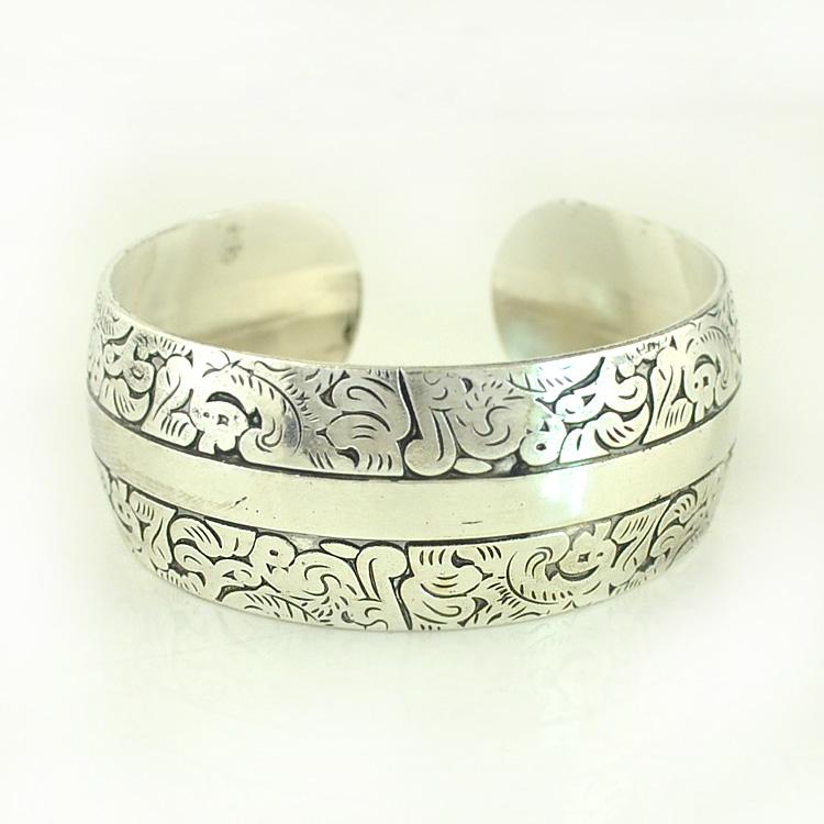 Vintage Cuff Bracelet Tibetan copper Plated Carved Flower Geometric Animal Opening Bangle Adjustable Indian Zircon Women Gifts