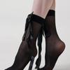 HUGDAY [20 Denier] Mini Bell Ribbon Ankle Stockings