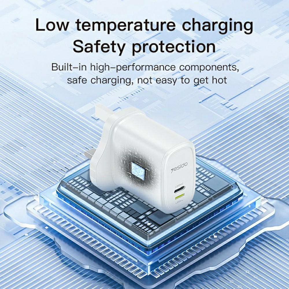 TOOCKI TCT67-34B1 67W Schnellladegerät Digitalanzeige USB-A USB-C Anschluss Netzteil mit ausziehbar