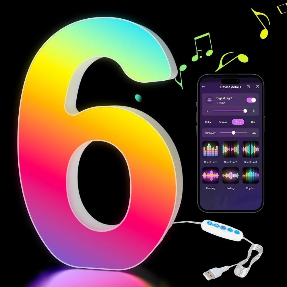 Name Letter Alphabet Light Smart Number Lamp MeRGBW App LED Letters Light Game