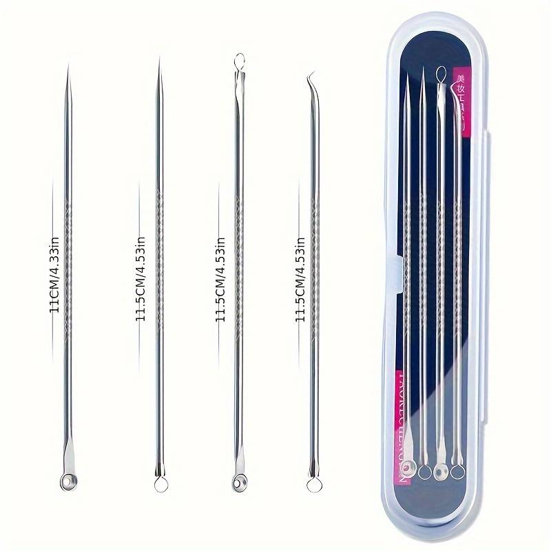 4Pcs/Set Acne Blackhead Needle Set Unscented Blemish PoreCleanser Needle Hook Spot Pimple Remover Skin Care Tools Accessories