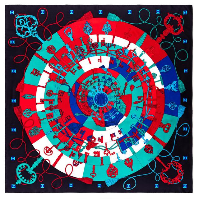 

Шелковый твиловый шарф ручной работы для женщин, принт, квадратные шарфы, эшарпы, фуляры, женский платок, бандана, хиджаб, 90 см 90x90cm