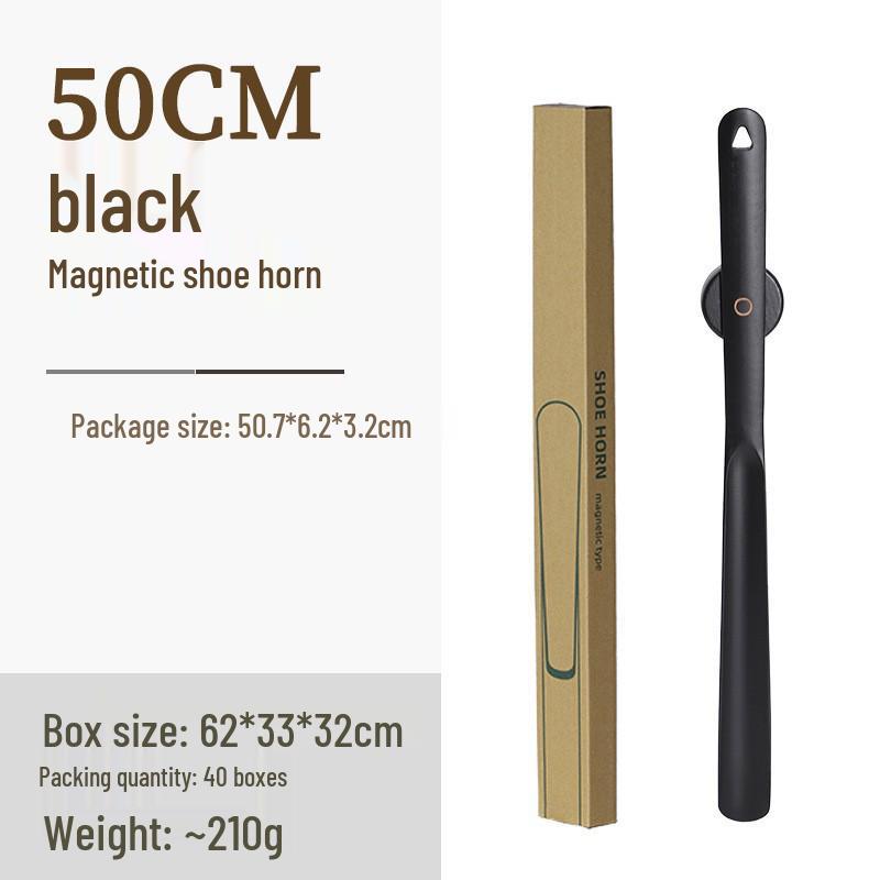 Black Walnut Long-Handled Magnetic Shoehorn: Elderly & Pregnant-Friendly Shoe Lifter Artifact.