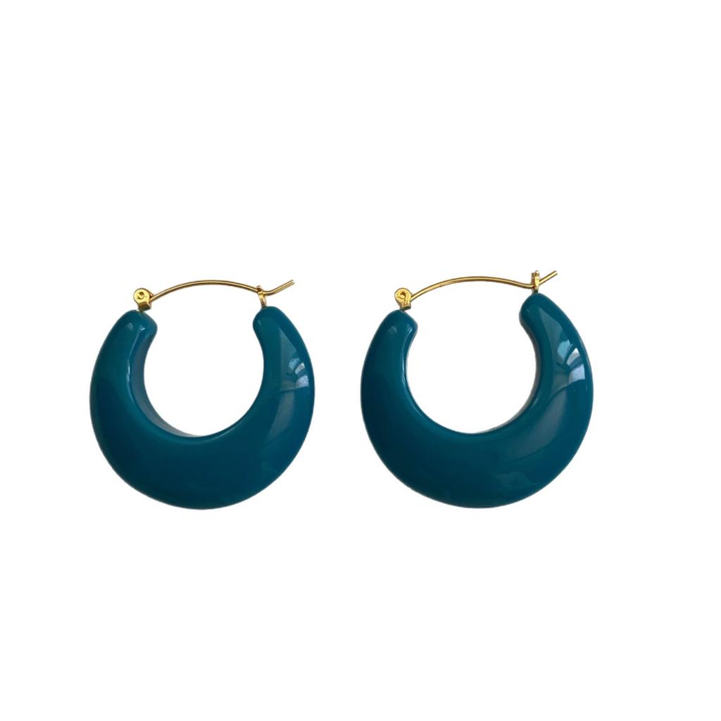 Korean Small Fresh Semi-Round Stud Earrings Temperament Versatile Earrings Candy Color Personality Advanced Sense Daily Commuter Earrings