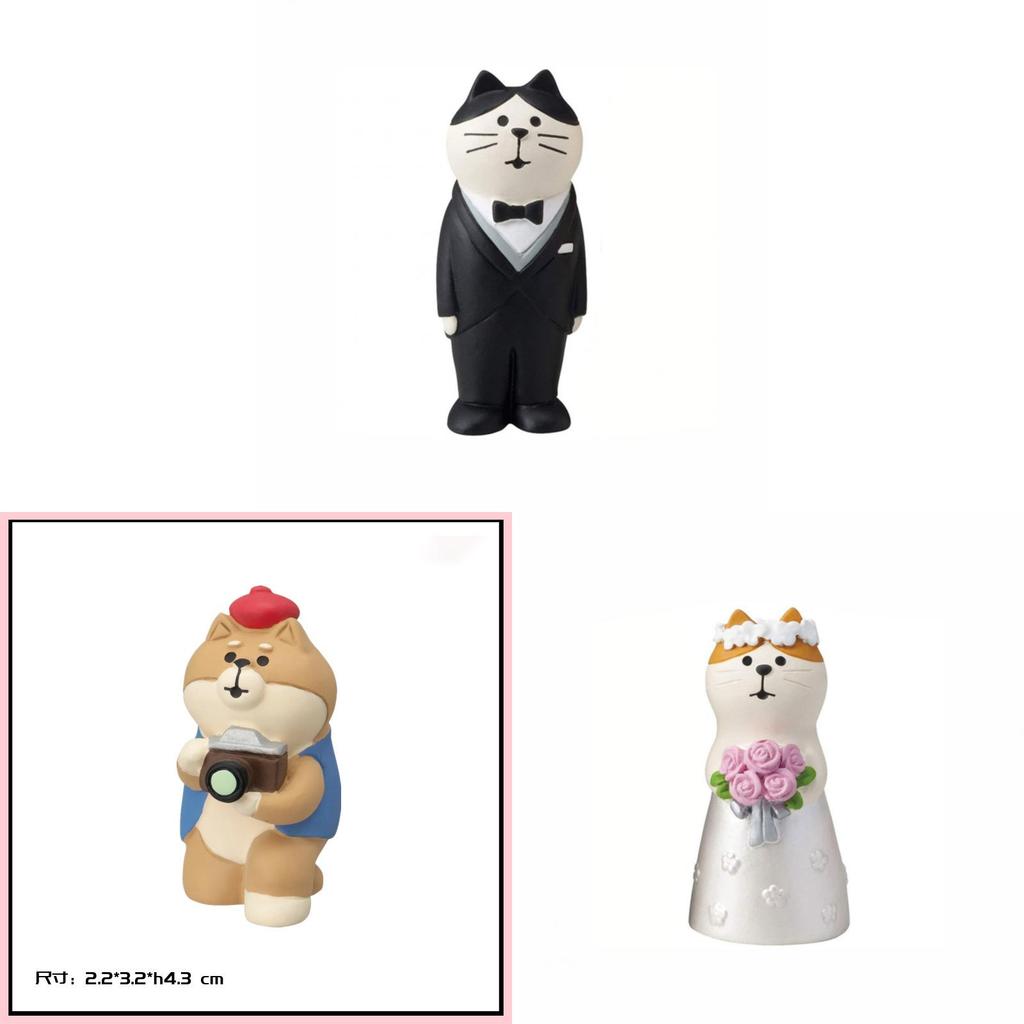 Cat Resin Ornament With Wedding Attire For Home Office Decor And Gift