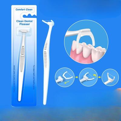 Replaceable Ultra-fine Dental Floss Holder with A Card-type Suction Device, Detachable and Extendable Handle, Y-shaped Dental Floss Holder